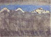 Ferdinand Hodler Eiger Monch und Jungfrau uber dem Nebelmeer painting
